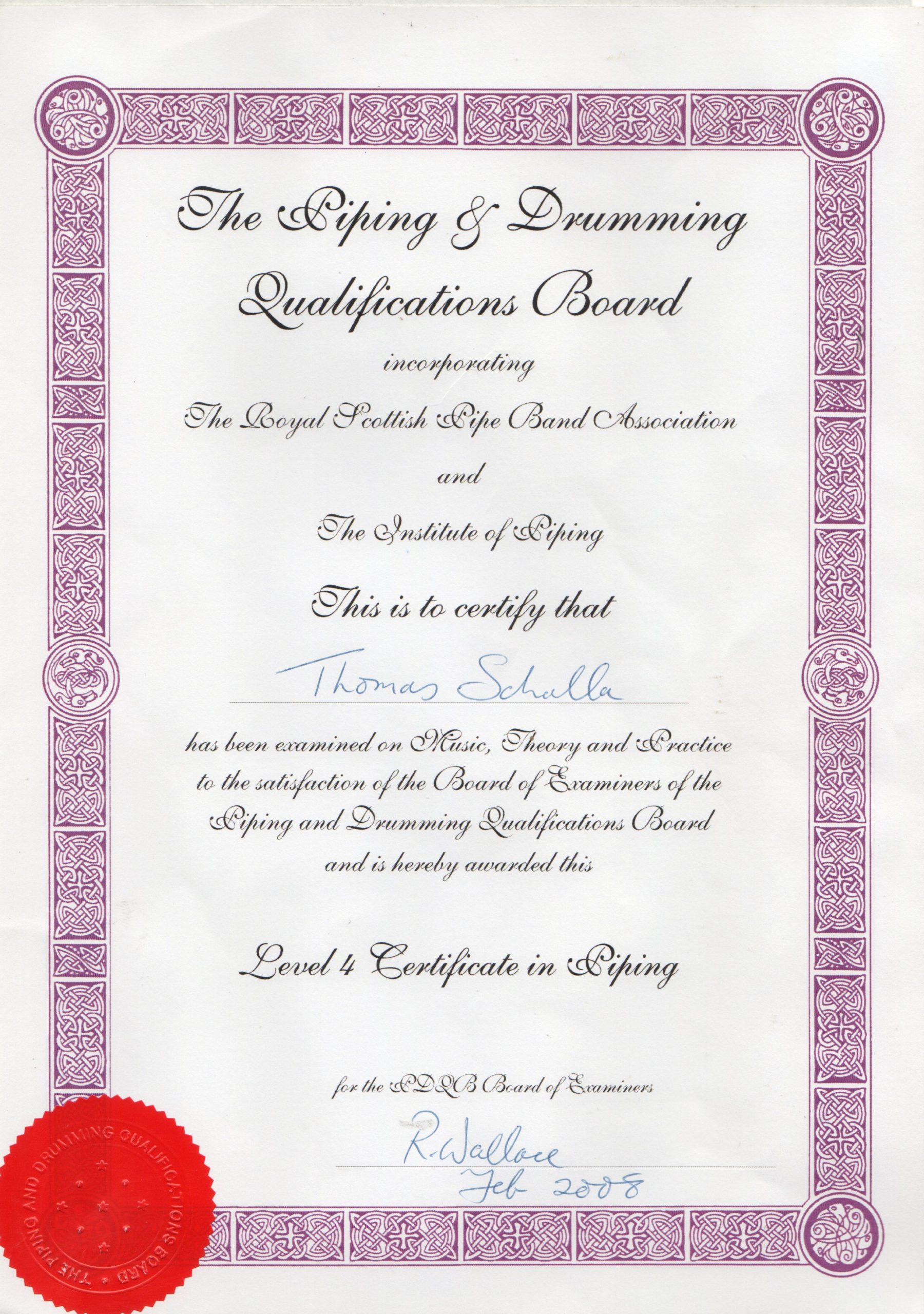 Piping and Drumming Qualifications Board Piping and Drumming Qualifications Board